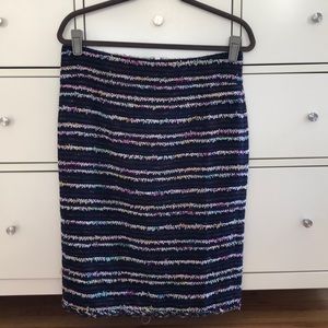 EUC J. Crew No. 2 Pencil Skirt Navy Tweed / Boucle